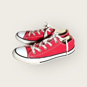 Converse All Star Ox Red low top sneakers youth size 3 EUC